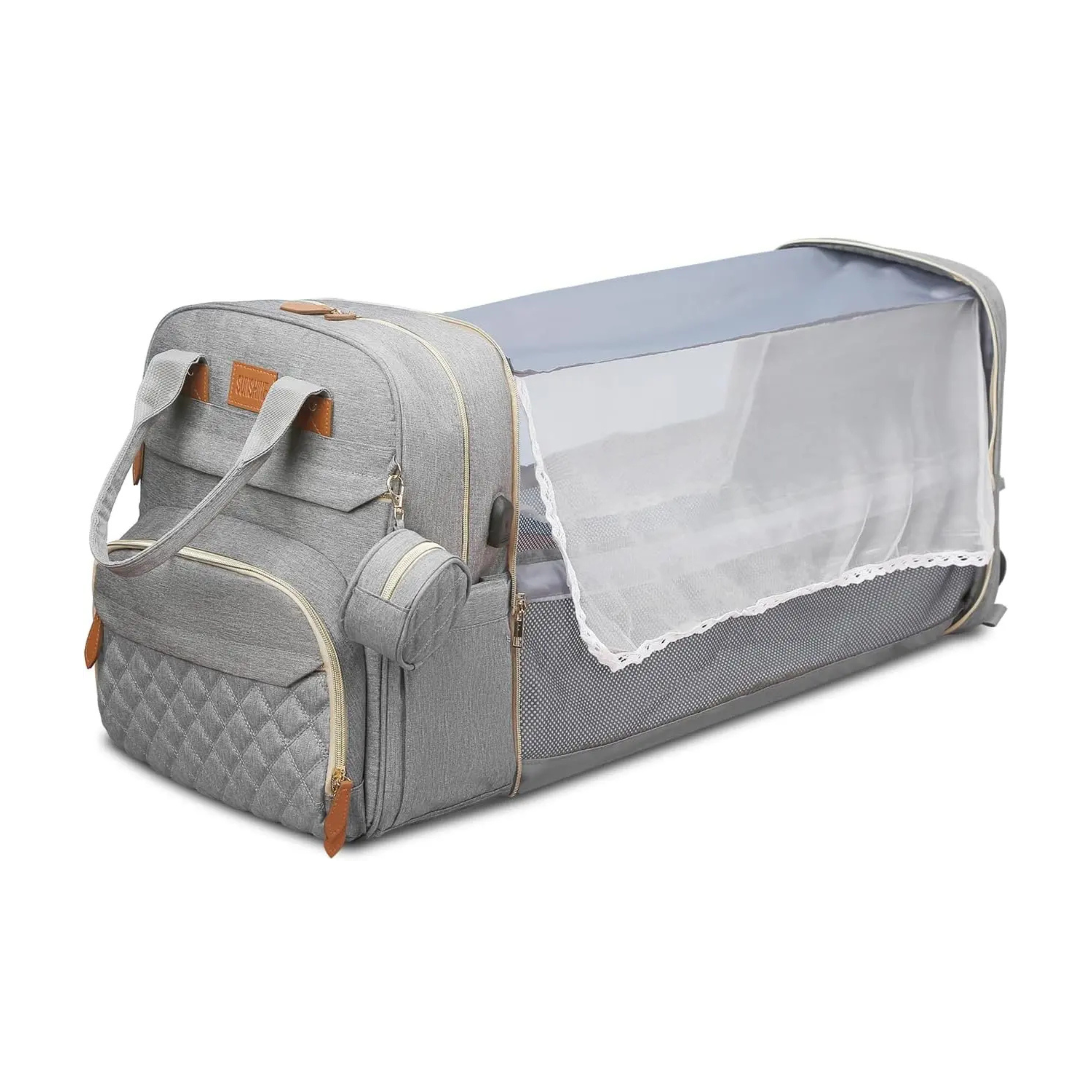 Baby Changing Backpack with Foldable Bed and USB Charging