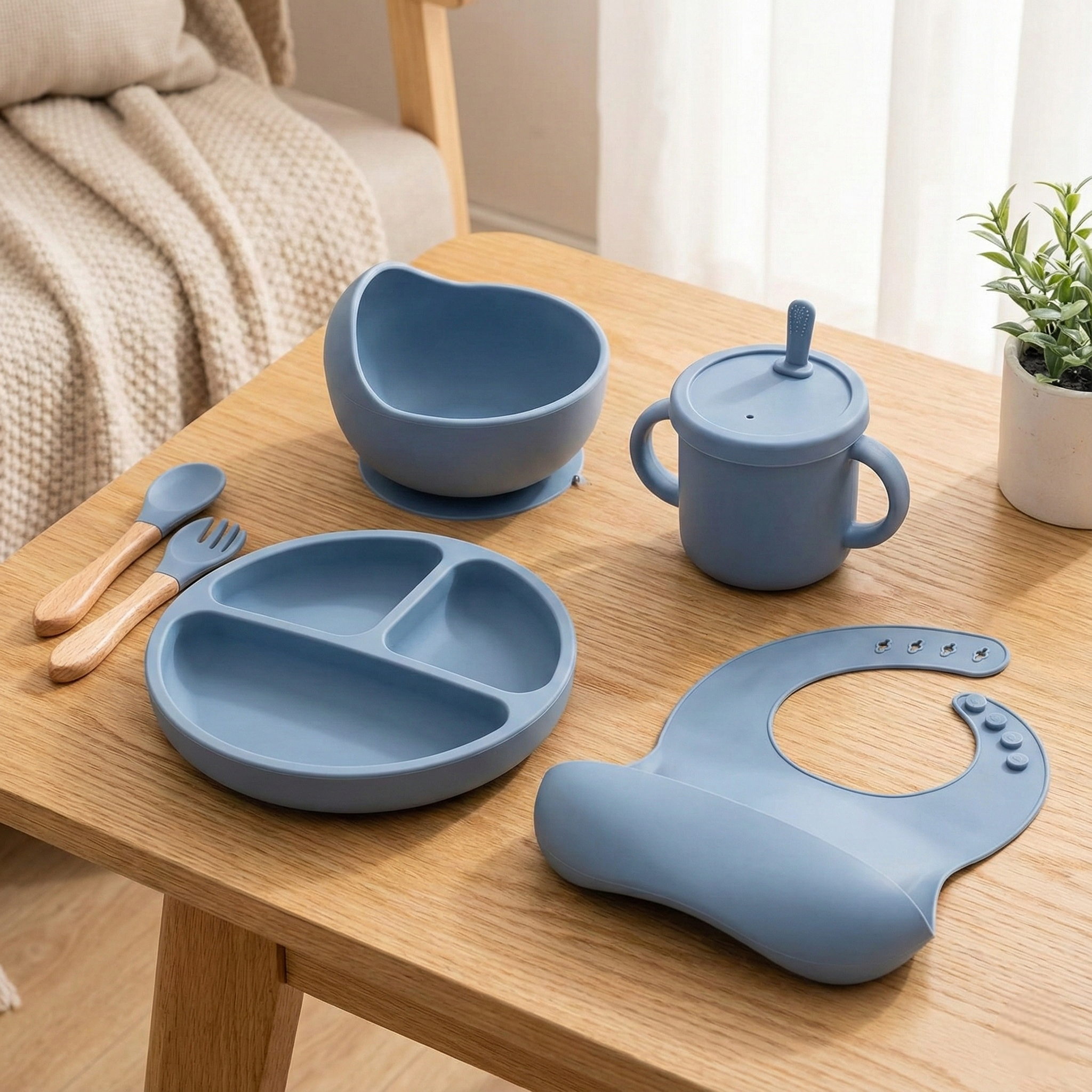 Food-Grade Silicone Baby Dinnerware Set