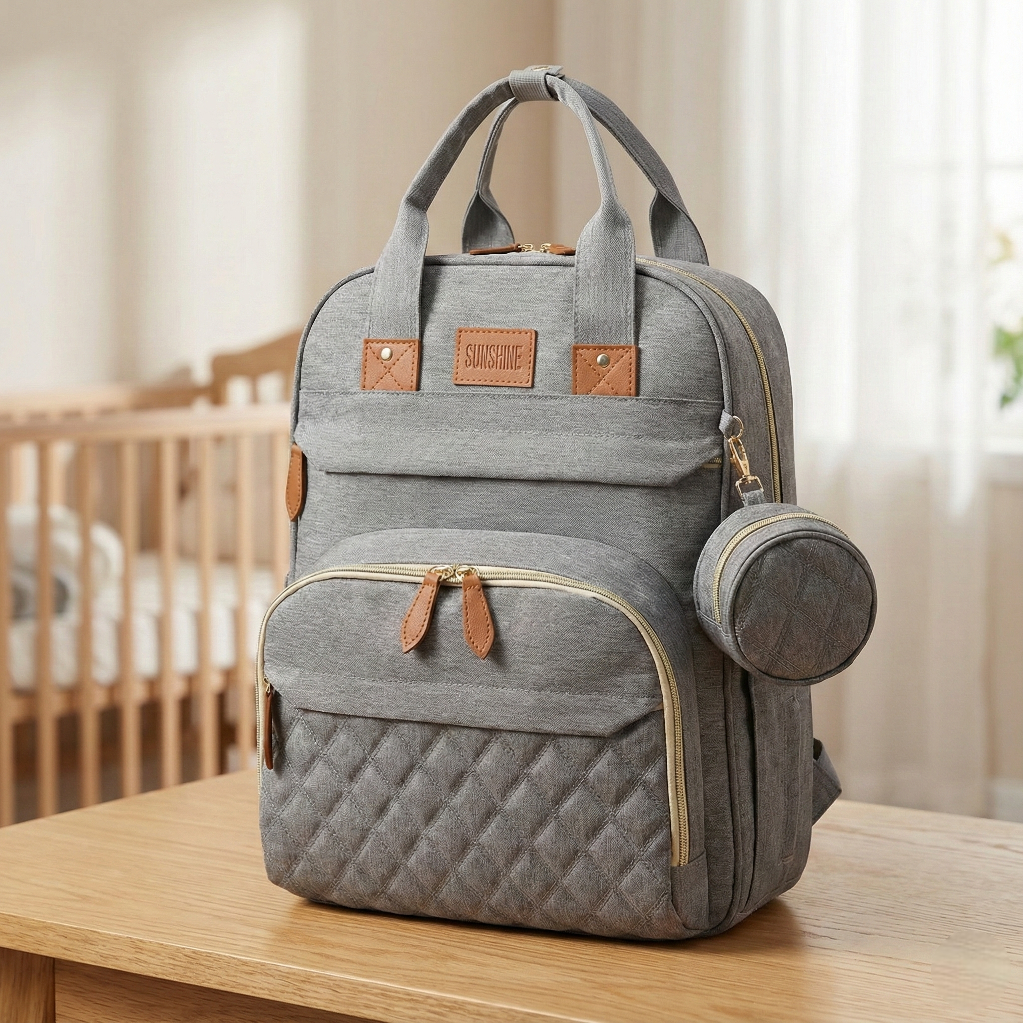 Baby Changing Backpack with Foldable Bed and USB Charging